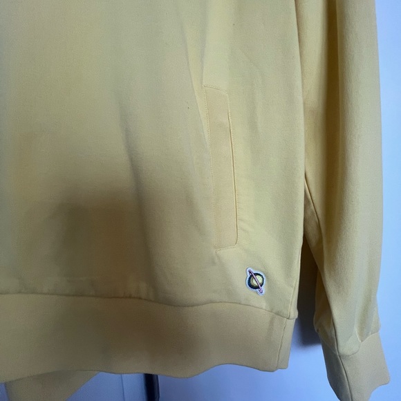 Bonobos Large Yellow Sweatshirt (lavender inside hood) - Picture 4 of 7